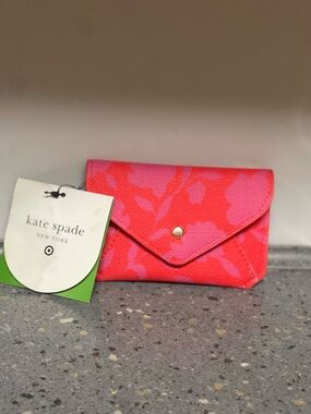 kate spade Pink and Coral Floral Card Holder